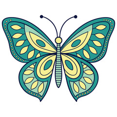 Detailed Butterfly Vector Decorative Patterned Wings Design