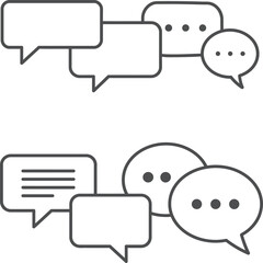 Chat Communication Icons: Speech Bubbles for Dialogue & Messaging

