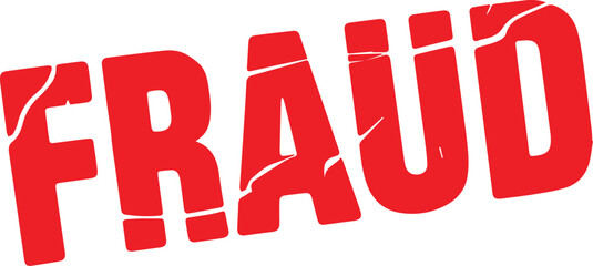 Red Grunge Fraud Rubber Stamps Sign Vector. Fraud stamp, fraud grunge sign, Fraud text written on red stamp
