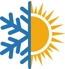 Climate Control Icon: Hot & Cold Temperature Balance