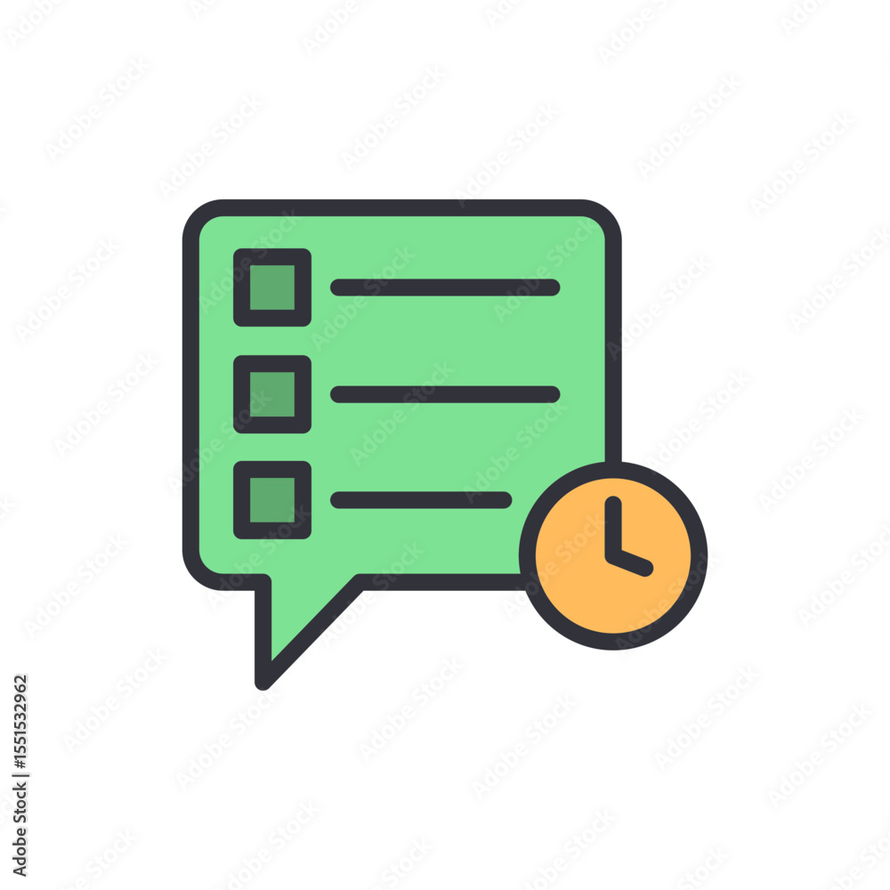 Poster Scheduled Task Notification With Check List Icon For Time Management
