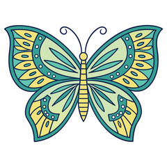 Ornamental Butterfly Clipart Abstract Nature-Inspired Vector