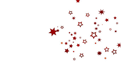 Red Stars Scattered on White Background