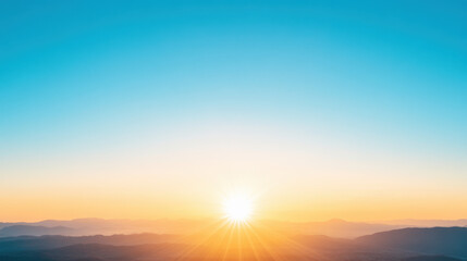 A beautiful blue sky with a sun shining brightly in the middle