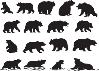 Black Bear Silhouette &ndash; Wildlife Predator Vector Graphic