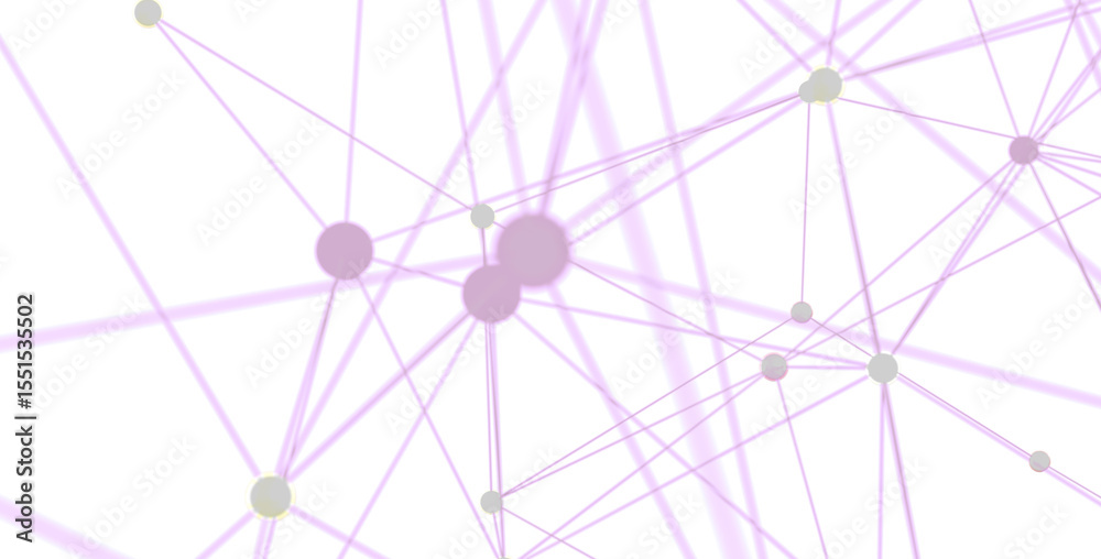 Aufkleber Pink and white abstract background with connected dots and lines.  Perfect for technology, network, or connection concepts.