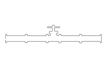 One line vector illustration of intricate industrial piping with, continuous line of pipe connections. one line drawing of a water pipe connection. minimalist single line vector illustration.