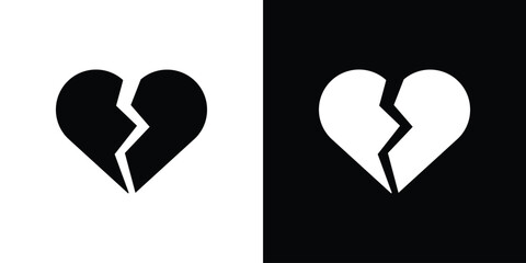 Broken heart icon vector, Symbol, logo illustrations