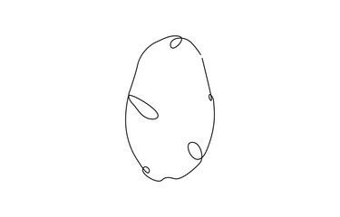 Potatoes vector illustration. One continuous line drawing art illustration, One line drawing features two potatoes, One line drawing features two potatoes in a simple and elegant continuous line.