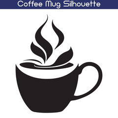 Coffee mug silhouette vector isolated on a white background