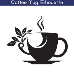 Coffee mug silhouette vector isolated on a white background