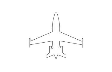 Small plane taking off in continuous line art drawing style, Small plane taking off in continuous line art drawing style, One continuous line drawing of airport icon.