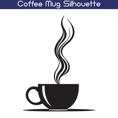 Coffee mug silhouette vector isolated on a white background