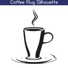 Coffee mug silhouette vector isolated on a white background