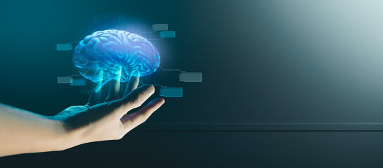 hand of businessman interactive touching a holographic of transaction financial network data...