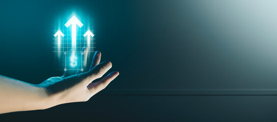 hand of businessman interactive touching a holographic of transaction financial network data...