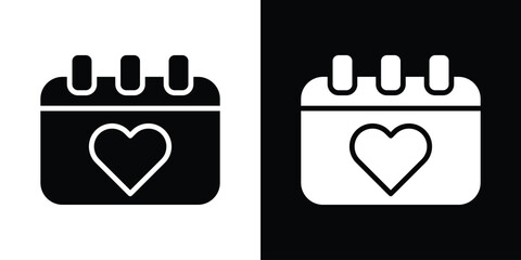 Calendar heart icon vector, Symbol, logo illustrations