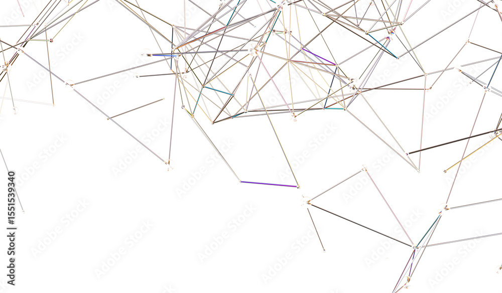 Poster Stock photo of abstract network connection lines. Ideal for technology, communication, and data concepts.