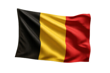 Waving flag of Belgium isolated on a transparent background, national symbol
