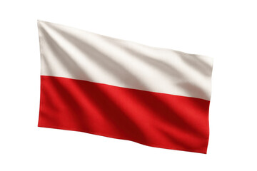 Fototapeta premium Isolated flag of Poland waving on transparent background, national symbol