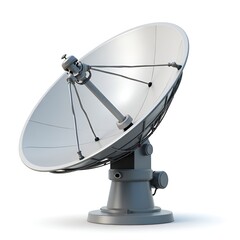 3D Large Parabolic Satellite Dish Isolated on Transparent Background, Realistic High-Tech Communication Equipment Render