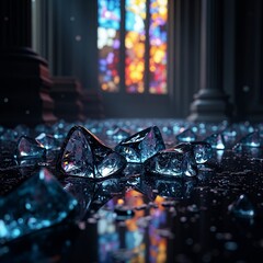 Shattered Glass on Cathedral Floor