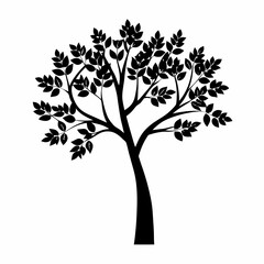 Obraz premium vector tree silhouette on white