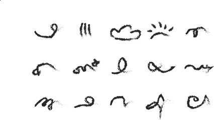 A collection of hand drawn doodle elements on a white background