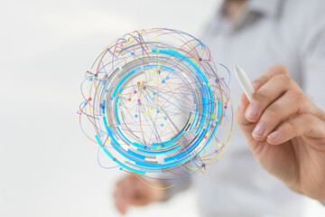 Abstract image of a futuristic network. Ideal for technology, data, and connectivity concepts.