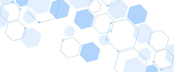 Hexagon technology corner pattern. Hexagon technology element design. Blue hexagon seamless pattern for technology and futuristic concept