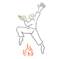 summer celebrating character in hand drawn style in vector. elements for decor postcard design print sticker poster background