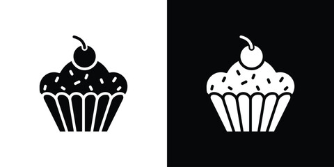 Cupcake icon. Design for website and mobile apps.
