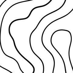 Abstract black lines on white background creating organic and dynamic forms