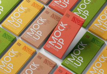 Chocolate Bar Packaging Mockup Set