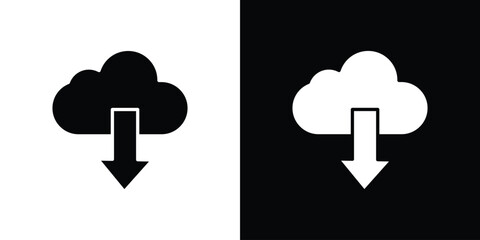 Download from Cloud icon vector, Symbol, logo illustrations