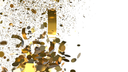 Golden confetti burst, festive party backdrop. Ideal for celebrations, events, and holidays.