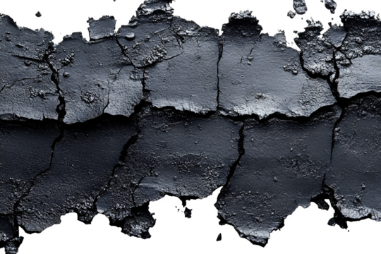 Crumbling charcoal sketch effect, artistic disintegration isolated on white