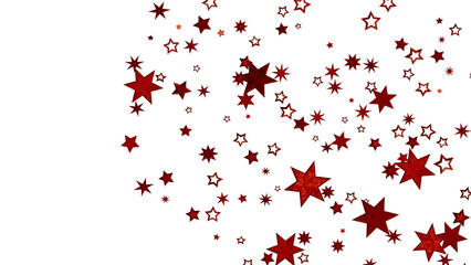 Red Stars Scattered on White Background