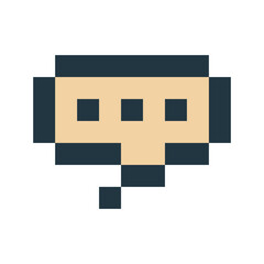 Pixel icon of speech bubble in yellow color