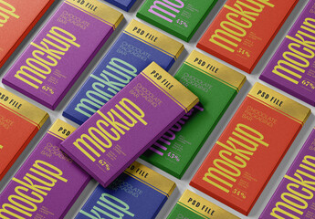 Chocolate Bar Packaging Mockup Set