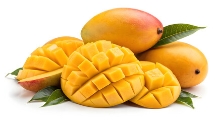 A vibrant display of fresh, ripe mangoes piled closely together, showcasing their vivid yellow color and enticing texture