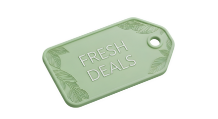 Fresh Deals Tag 3d rendered isolated on white background