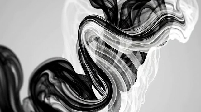 Black and White Abstract Liquid background