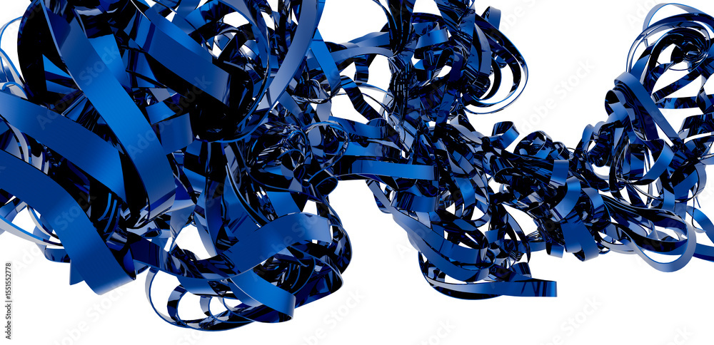 Leinwandbilder intricate blue ribbons swirl in a dynamic 3d render, perfect for tech or design projects.
