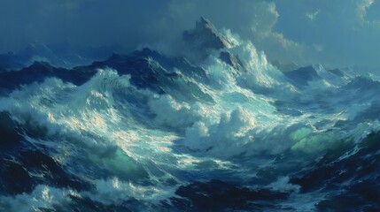 Fototapeta premium Ocean Wave Painting