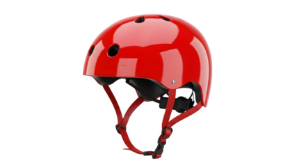 Red Skate Helmet 3d rendered isolated on white background