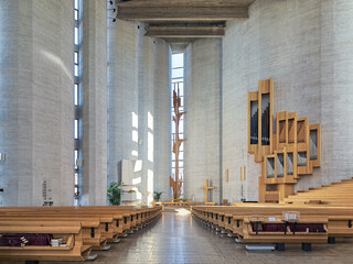 Interior of Kaleva Church in Tampere, Finland