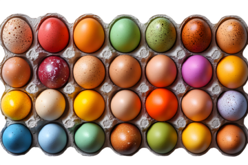 Easter egg dye kit with natural colors isolated on white background