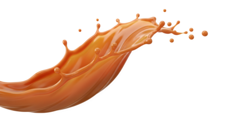 Orange juice splash 3d rendered isolated on white background