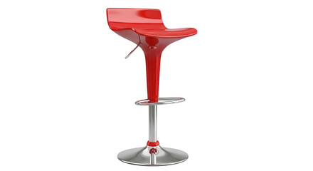 Red modern bar stool 3d rendered isolated on white background